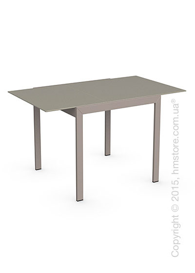 Стол Calligaris Key, Square extending table, Frosted tempered glass taupe and Metal matt taupe