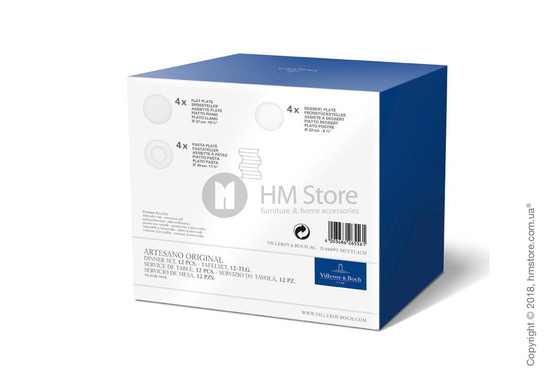 Набор тарелок Villeroy & Boch коллекция Artesano Original на 4 персоны, 12 предметов. Купить