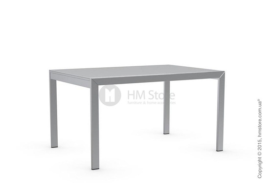 Стол Calligaris Key, Rectangular extending table, Frosted tempered glass extrawhite and Metal chromed