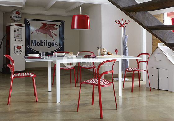 Стол Calligaris Key, Rectangular extending table, Frosted tempered glass extrawhite and Metal chromed