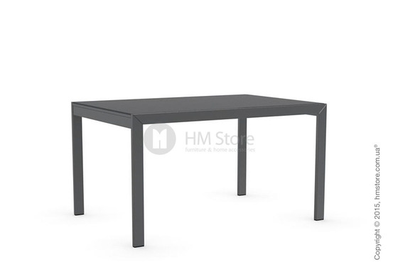 Стол Calligaris Key, Rectangular extending table, Frosted tempered glass black and Metal matt black
