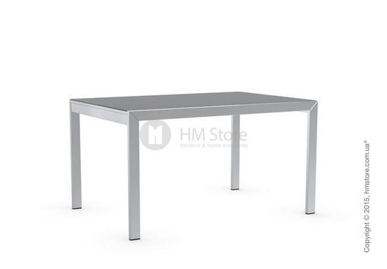 Стол Calligaris Key, Rectangular extending table, Frosted tempered glass neutral and Metal chromed
