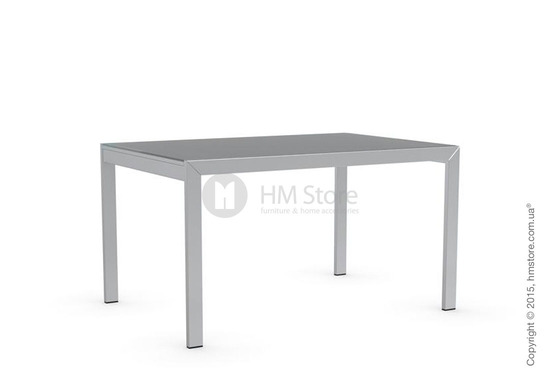 Стол Calligaris Key, Rectangular extending table, Frosted tempered glass neutral and Metal satin steel