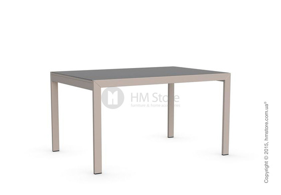 Стол Calligaris Key, Rectangular extending table, Frosted tempered glass taupe and Metal matt taupe