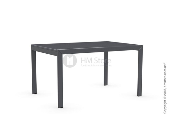 Стол Calligaris Key, Rectangular extending table, Frosted acid etched tempered grey and Metal matt grey