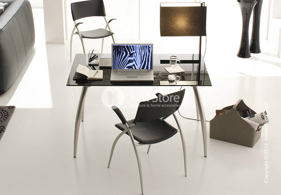 Стол Calligaris Diablo, Tempered glass transparent and Metal chromed, M