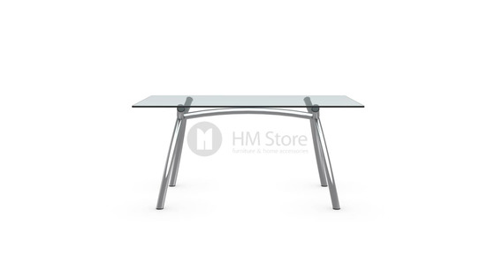 Стол Calligaris Diablo, Tempered glass transparent and Metal chromed, M