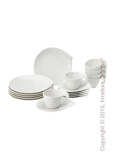Набор фарфоровой посуды Villeroy & Boch коллекция Flow на 6 персон, 50 предметов