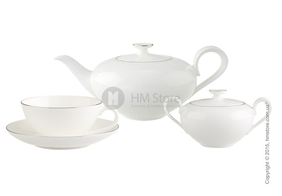 Чайный сервиз Villeroy & Boch коллекция Anmut Platinum на 6 персон, 14 предметов
