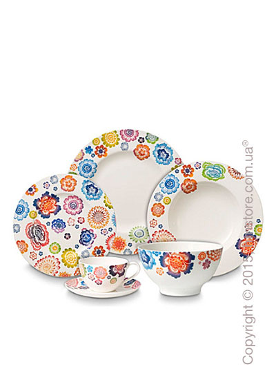 Набор фарфоровой посуды Villeroy & Boch коллекция Anmut Bloom на 6 персон, 48 предметов