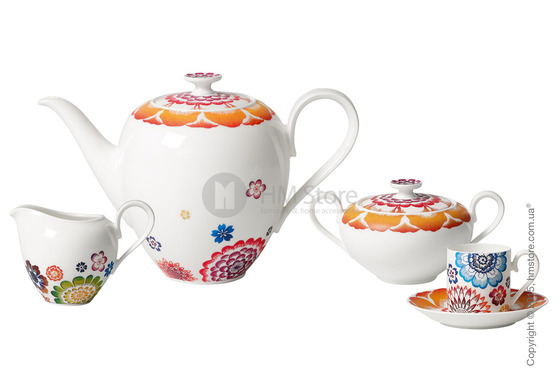 Кофейный сервиз Villeroy & Boch коллекция Anmut Bloom на 6 персон, 15 предметов