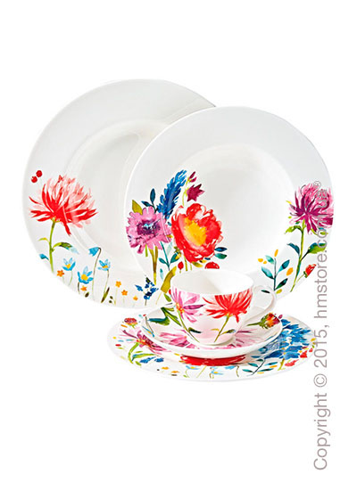 Набор фарфоровой посуды Villeroy & Boch коллекция Anmut Flowers на 6 персон, 48 предметов