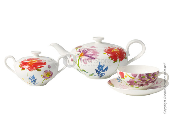 Чайный сервиз Villeroy & Boch коллекция Anmut Flowers на 6 персон, 14 предметов