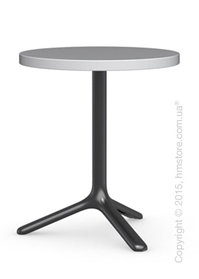 Стол Calligaris Area T, Round bar table, Laminated matt optic white and Metal matt black