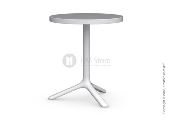 Стол Calligaris Area T, Round bar table, Laminated matt optic white and Metal matt optic white
