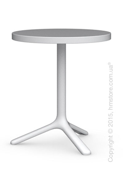 Стол Calligaris Area T, Round bar table, Laminated matt optic white and Metal matt optic white