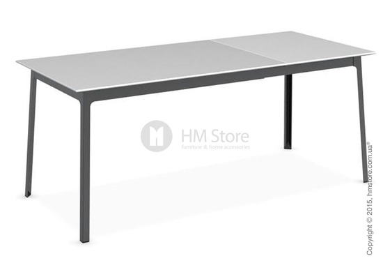 Стол Calligaris Dot, Rectangular extending table, Melamine multistripe silk and Metal matt black