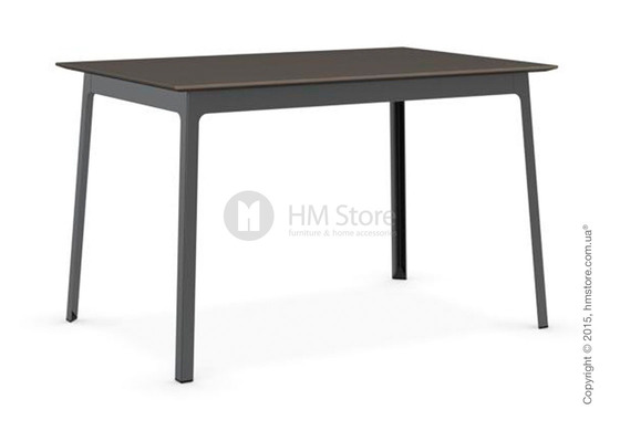 Стол Calligaris Dot, Rectangular extending table, Melamine multistripe soil brown and Metal matt black