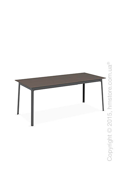 Стол Calligaris Dot, Rectangular extending table, Melamine multistripe soil brown and Metal matt black