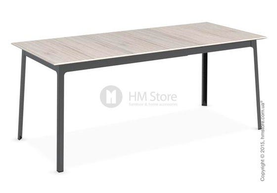 Стол Calligaris Dot, Rectangular extending table, Melamine deco pearl and Metal matt black