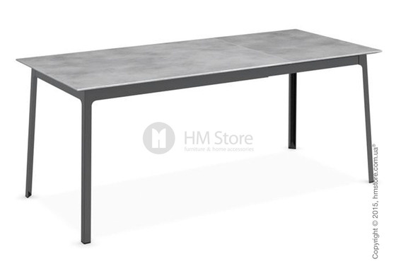 Стол Calligaris Dot, Rectangular extending table, Melamine beton grey and Metal matt black
