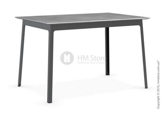 Стол Calligaris Dot, Rectangular extending table, Melamine beton grey and Metal matt black