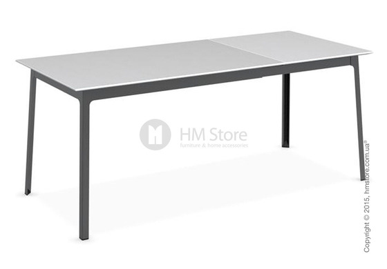 Стол Calligaris Dot, Rectangular extending table, Melamine matt white and Metal matt black