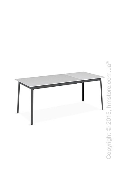 Стол Calligaris Dot, Rectangular extending table, Melamine matt white and Metal matt black