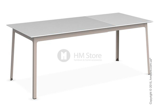 Стол Calligaris Dot, Rectangular extending table, Melamine multistripe silk and Metal matt taupe