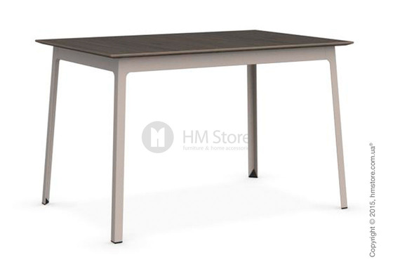 Стол Calligaris Dot, Rectangular extending table, Melamine deco nougat and Metal matt taupe