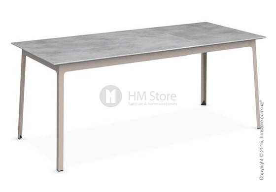 Стол Calligaris Dot, Rectangular extending table, Melamine beton grey and Metal matt taupe