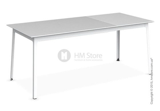 Стол Calligaris Dot, Rectangular extending table, Melamine multistripe silk and Metal matt optic white