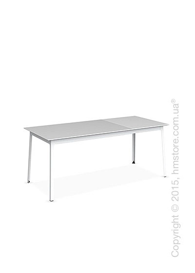 Стол Calligaris Dot, Rectangular extending table, Melamine multistripe silk and Metal matt optic white