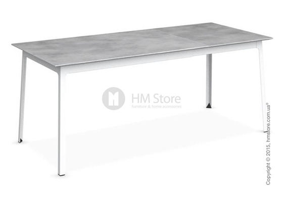 Стол Calligaris Dot, Rectangular extending table, Melamine beton grey and Metal matt optic white Стол Calligaris Dot, Rectangular extending table, Melamine beton grey and Metal matt optic white