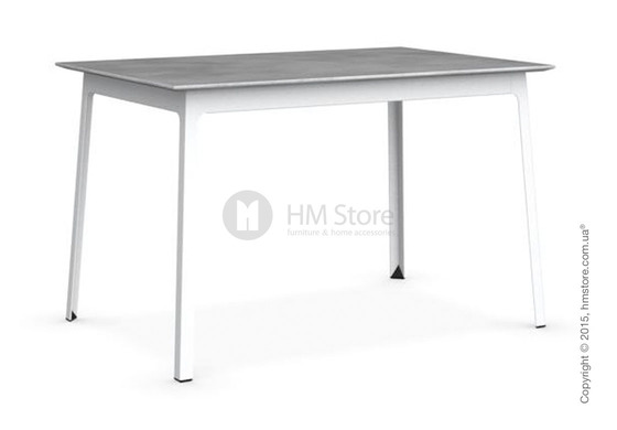 Стол Calligaris Dot, Rectangular extending table, Melamine beton grey and Metal matt optic white