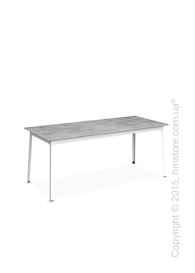 Стол Calligaris Dot, Rectangular extending table, Melamine beton grey and Metal matt optic white