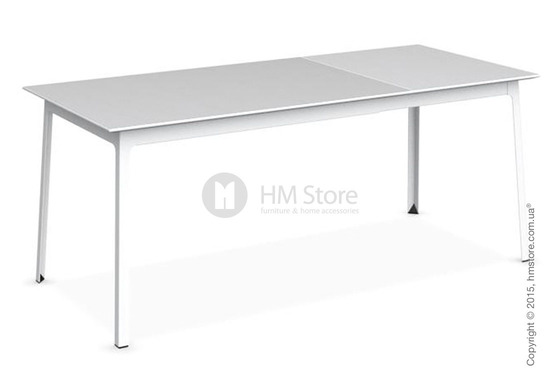Стол Calligaris Dot, Rectangular extending table, Melamine matt white and Metal matt optic white