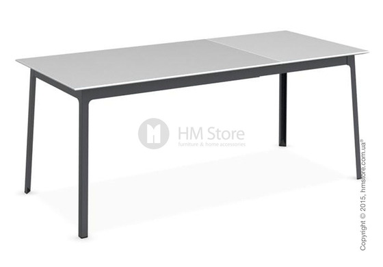 Стол Calligaris Dot, Rectangular extending table, Melamine multistripe silk and Metal matt grey