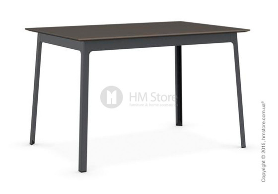 Стол Calligaris Dot, Rectangular extending table, Melamine multistripe soil brown and Metal matt grey