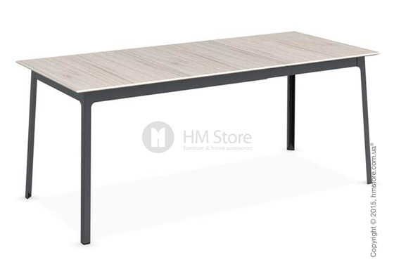 Стол Calligaris Dot, Rectangular extending table, Melamine deco pearl and Metal matt grey