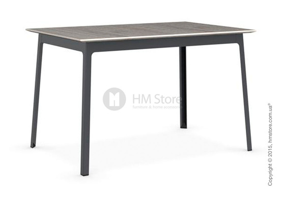 Стол Calligaris Dot, Rectangular extending table, Melamine deco pearl and Metal matt grey