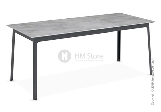 Стол Calligaris Dot, Rectangular extending table, Melamine beton grey and Metal matt grey