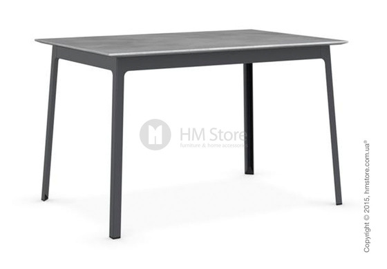 Стол Calligaris Dot, Rectangular extending table, Melamine beton grey and Metal matt grey