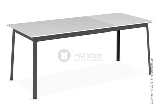 Стол Calligaris Dot, Rectangular extending table, Melamine matt white and Metal matt grey
