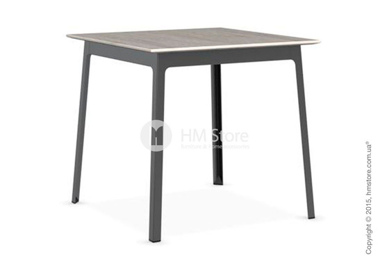 Стол Calligaris Dot, Square wood and metal table, Melamine deco pearl and Metal matt black