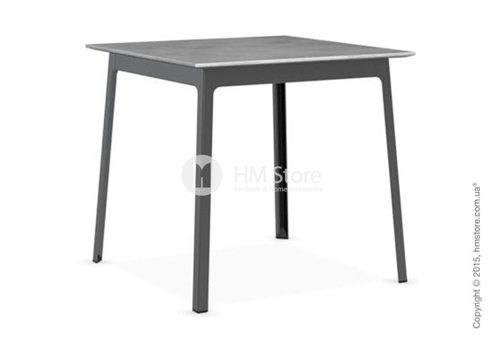 Стол Calligaris Dot, Square wood and metal table, Melamine beton grey and Metal matt black Стол Calligaris Dot, Square wood and metal table, Melamine beton grey and Metal matt black