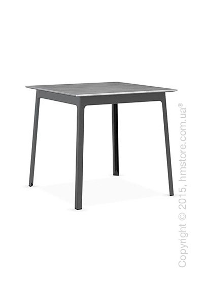 Стол Calligaris Dot, Square wood and metal table, Melamine beton grey and Metal matt black
