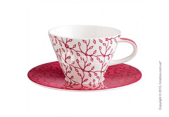 Чашка с блюдцем Villeroy & Boch коллекция Caffè Club Floral 390 мл, Berry