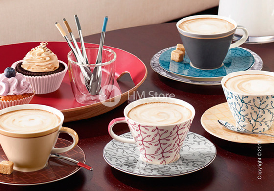 Чашка с блюдцем Villeroy & Boch коллекция Caffè Club Floral 390 мл, Berry