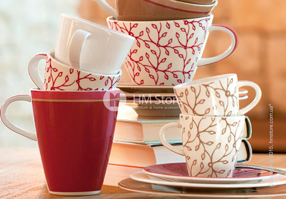 Чашка с блюдцем Villeroy & Boch коллекция Caffè Club Floral 390 мл, Berry